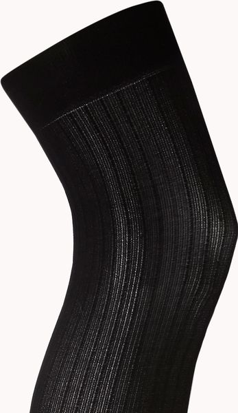 Forever 21 Ribbed Stirrup Knee High Socks in Black | Lyst