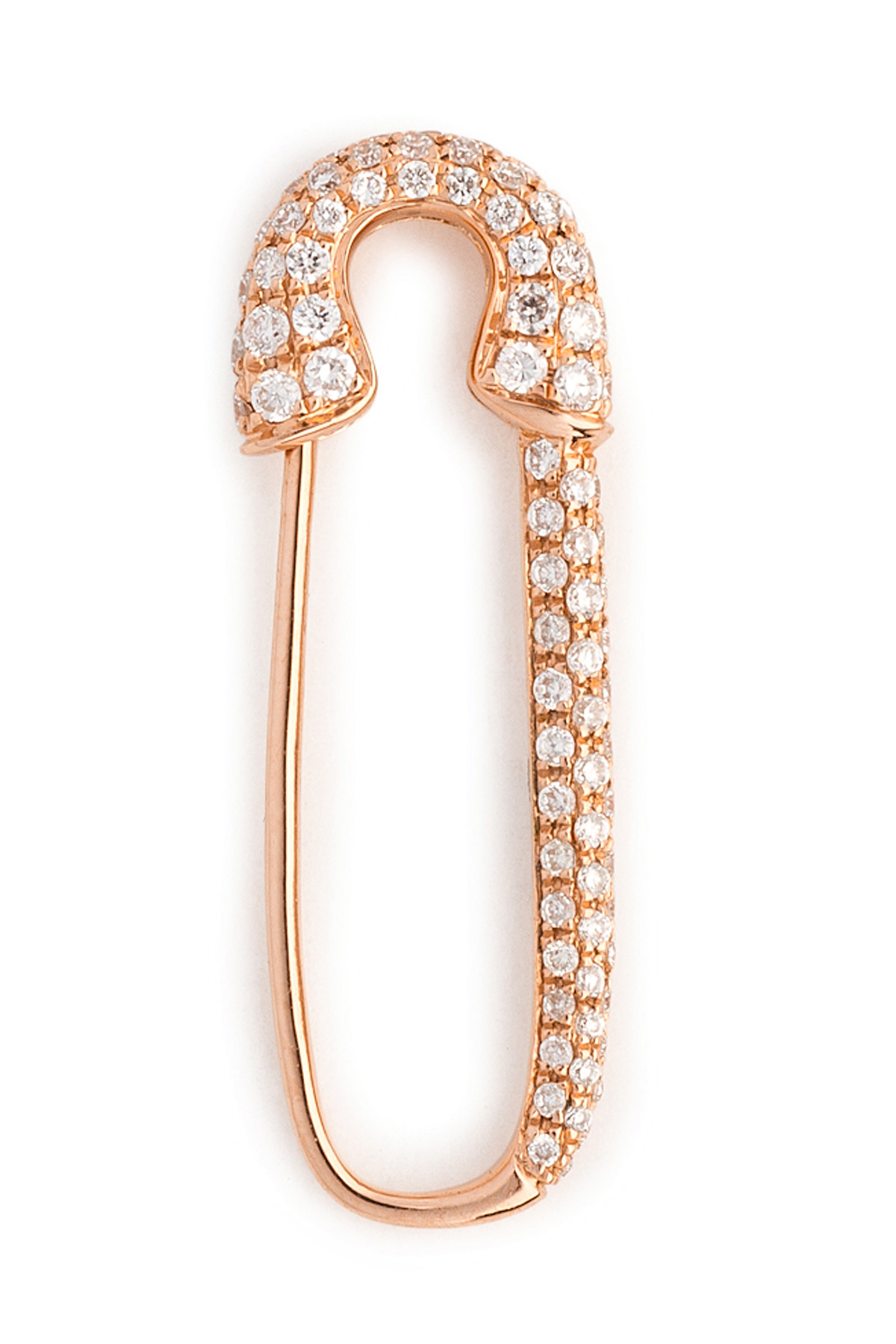 Lyst Anita Ko 18kt Pink Gold Safety Pin Earring with Diamonds in Metallic