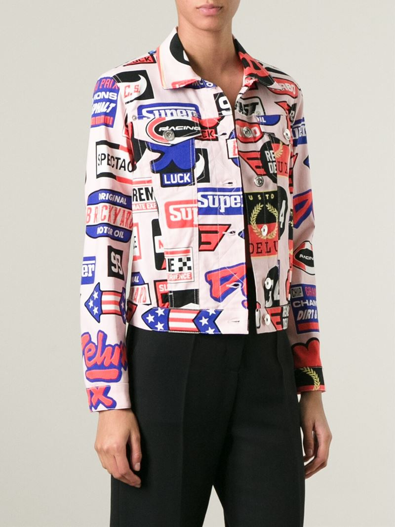 Lyst - Love Moschino Printed Denim Jacket