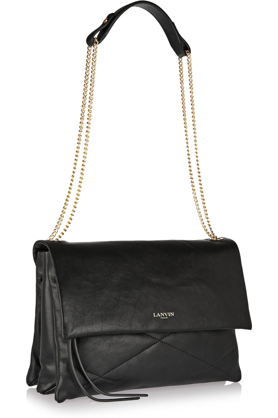 Lyst - Lanvin Sugar Quilted Leather Shoulder Bag in Black
