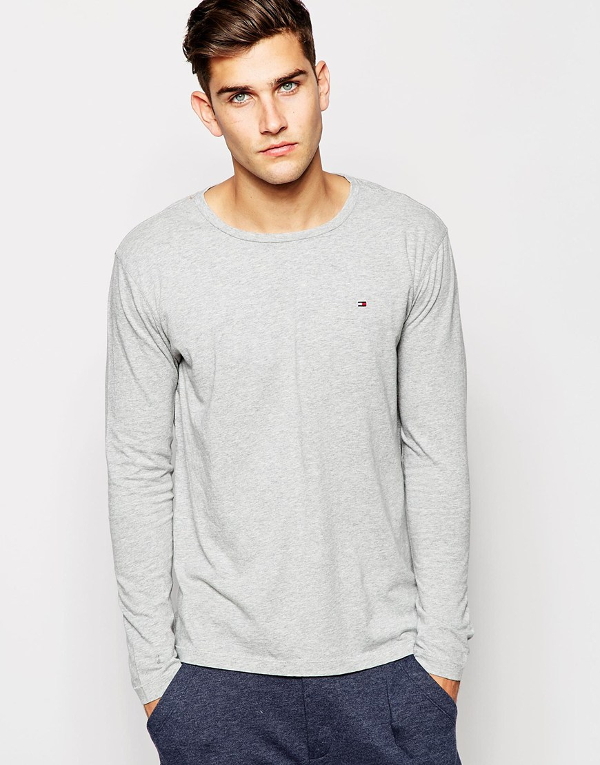 Tommy hilfiger Tommy Hilifger Long Sleeve Top In Regular Fit in Gray ...