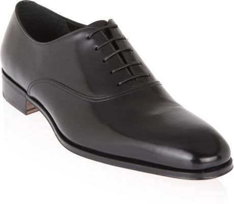 Ferragamo Plain-Toe Lace-Up in Black for Men | Lyst