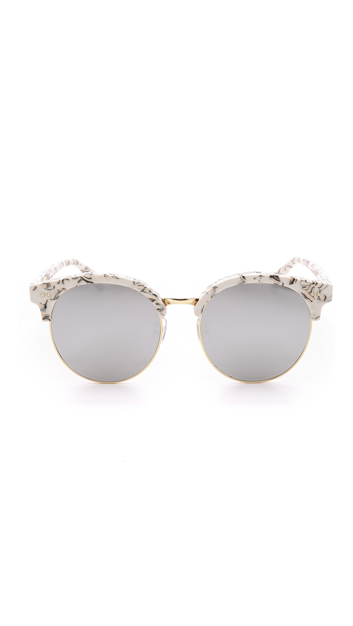 Gentle monster Mooncut Sunglasses White Gold/Black in White Lyst