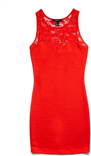 Forever 21 Sweet Side Bodycon Dress in Red | Lyst