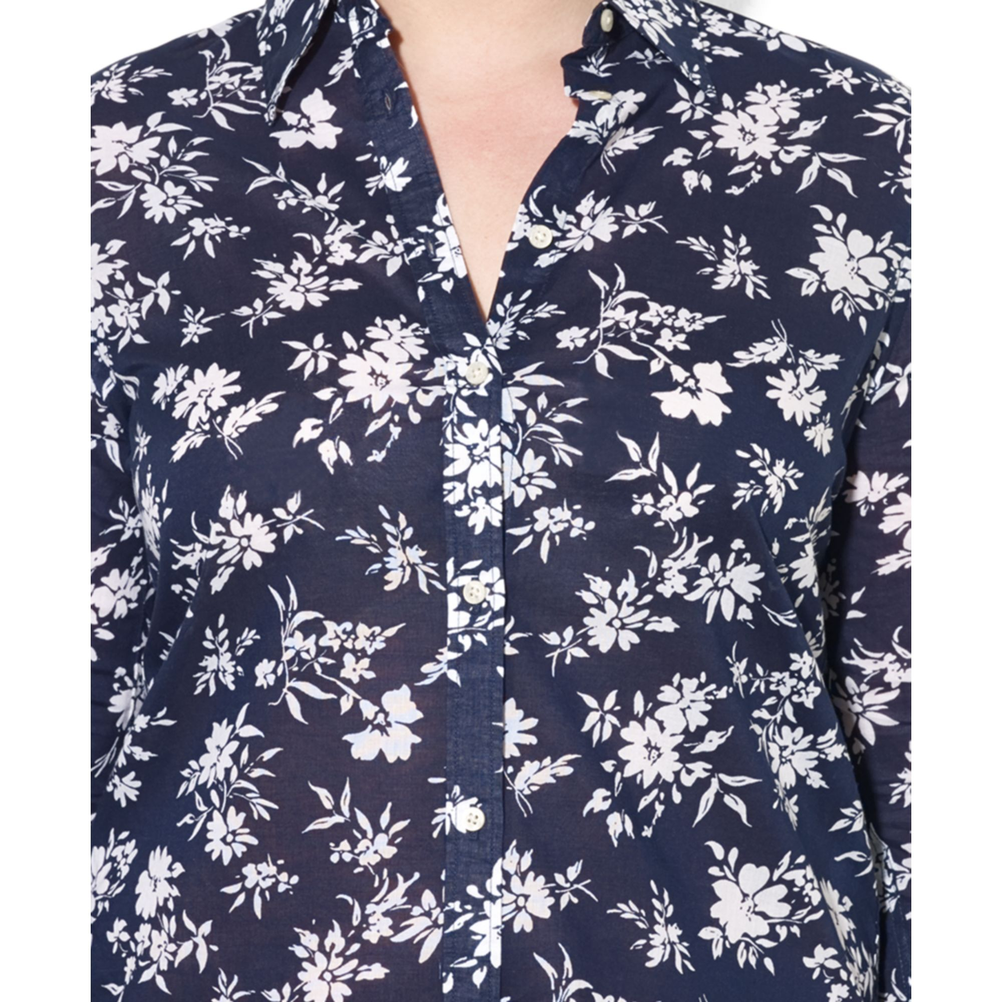 Lyst Lauren By Ralph Lauren Plus Size Three Quarter Sleeve Floral