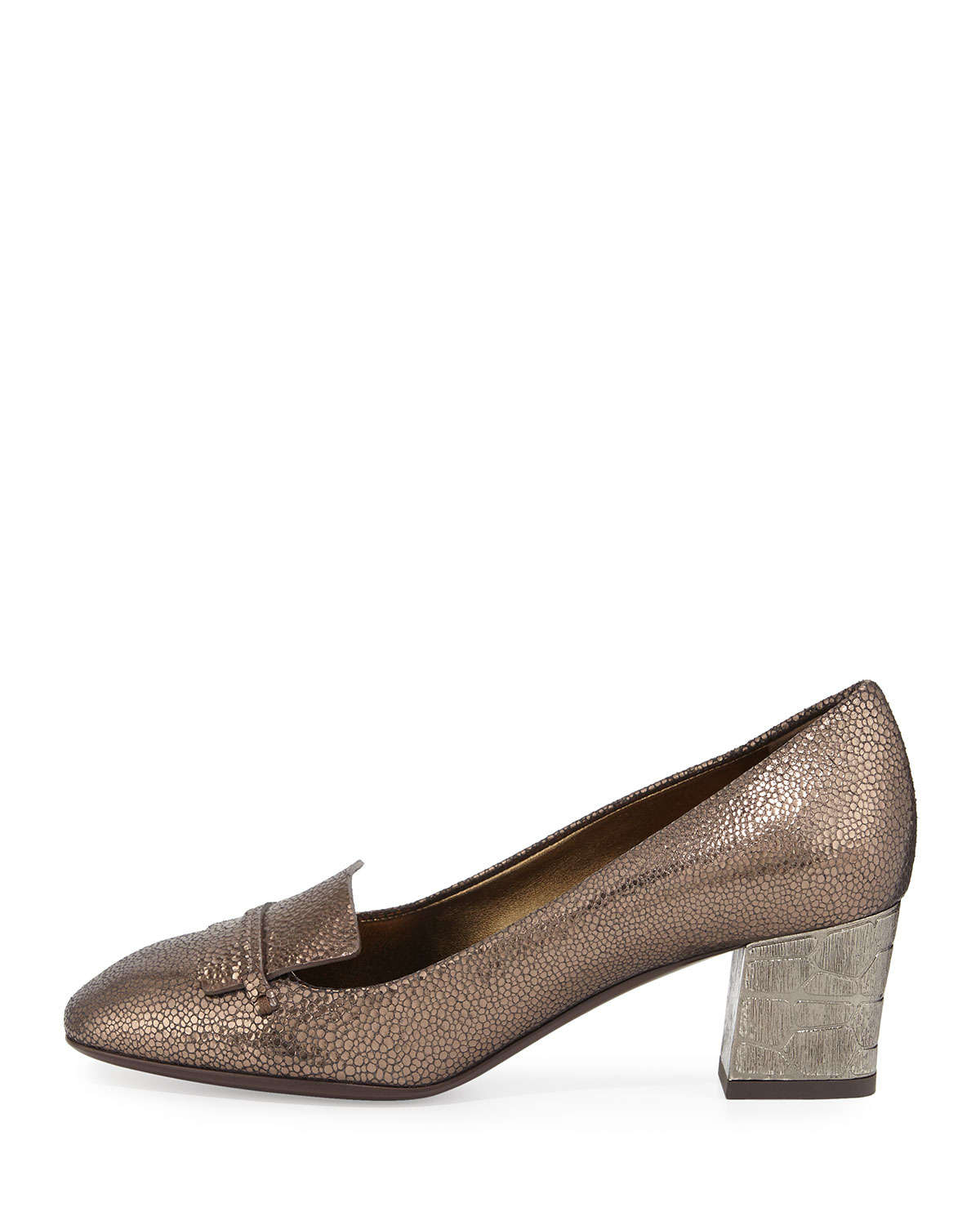 block heel tassel loafers