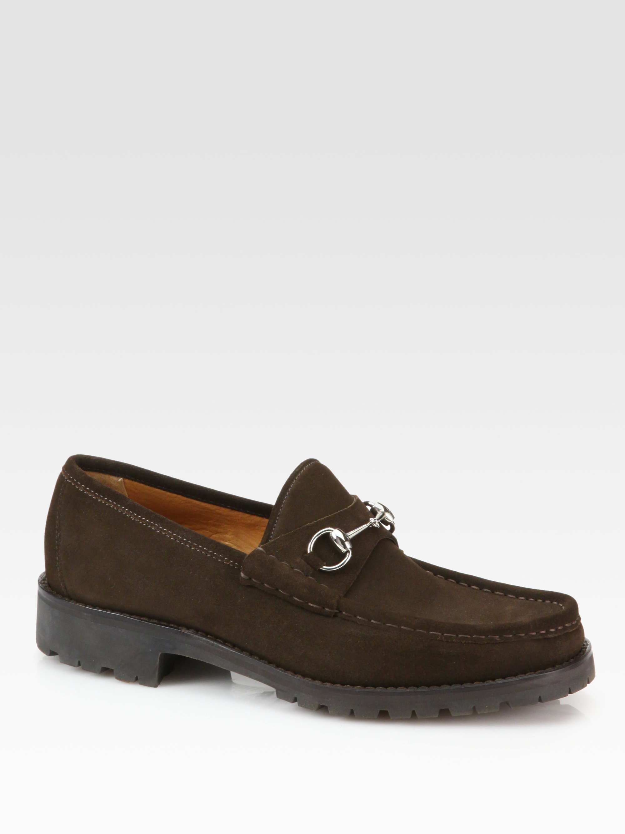 Gucci Suede Loafers in Brown for Men | Lyst