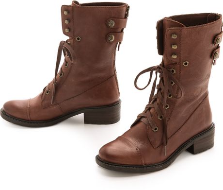 Sam Edelman Darwin Combat Boots Bridal Brown in Brown (Bridal Brown) | Lyst