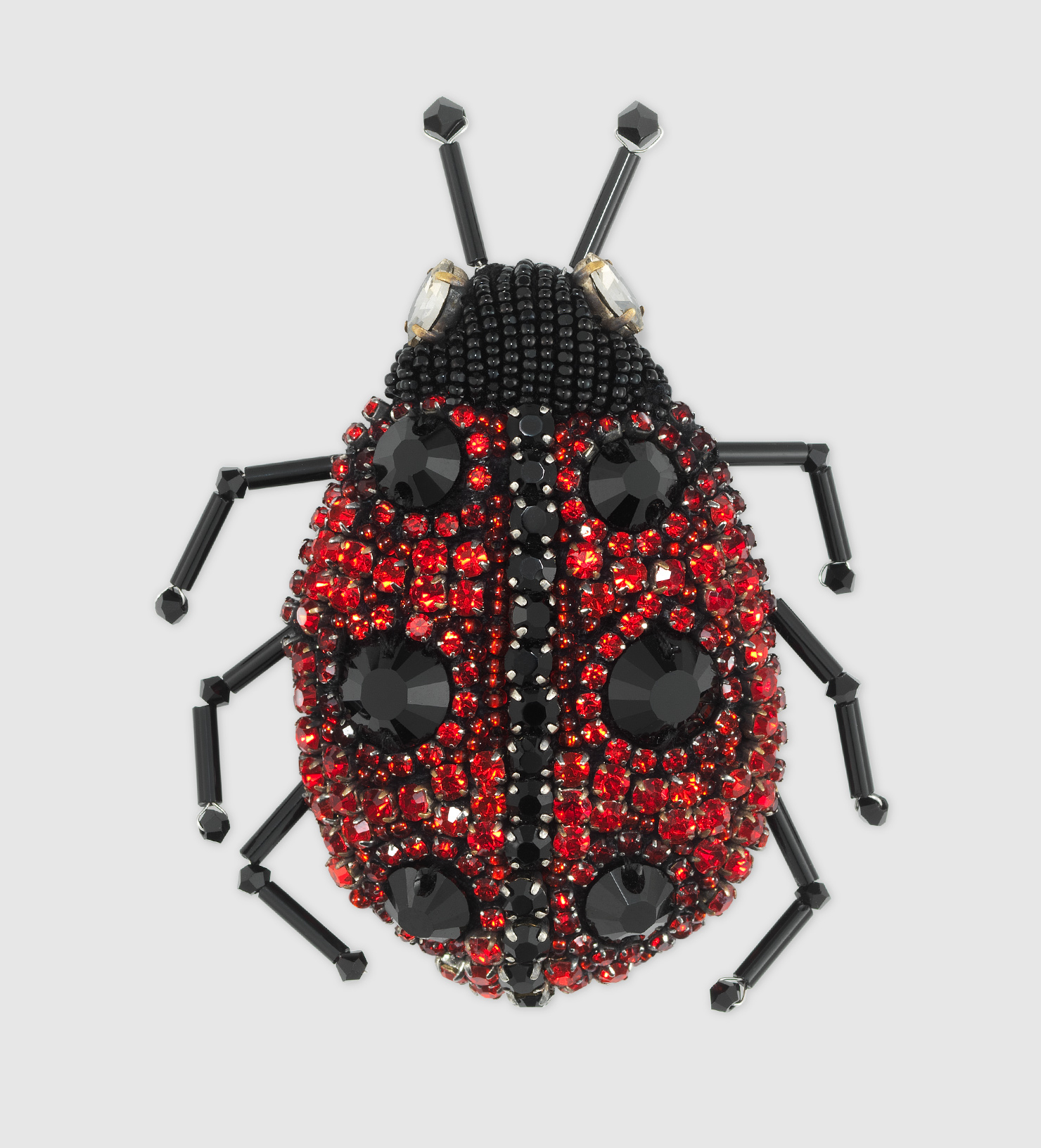 Lyst Gucci Lady Bug Crystalembellished Brooch in Red