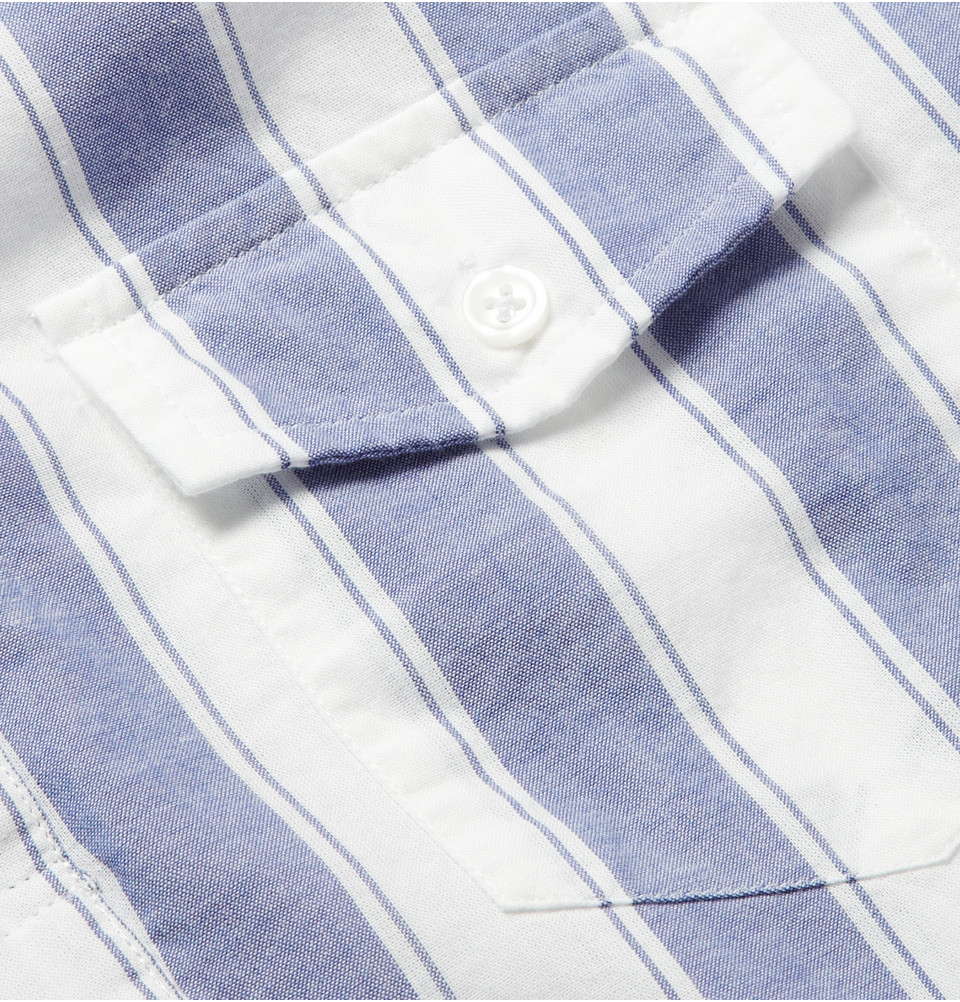 Lyst - J.Crew Striped Cotton Short-Sleeved Shirt in Blue for Men