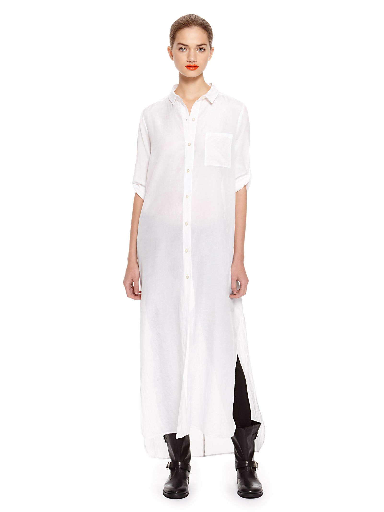 Dkny Pure Shirt Dress in White | Lyst