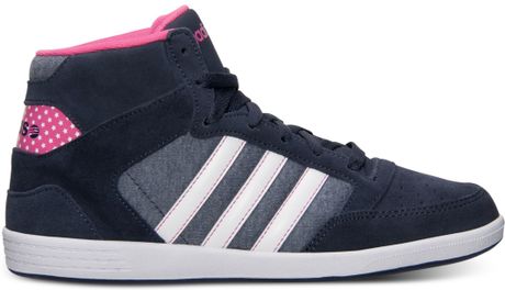 Adidas Womens Vlneo Hoops Casual Sneakers From Finish Line in Blue (NEW ...