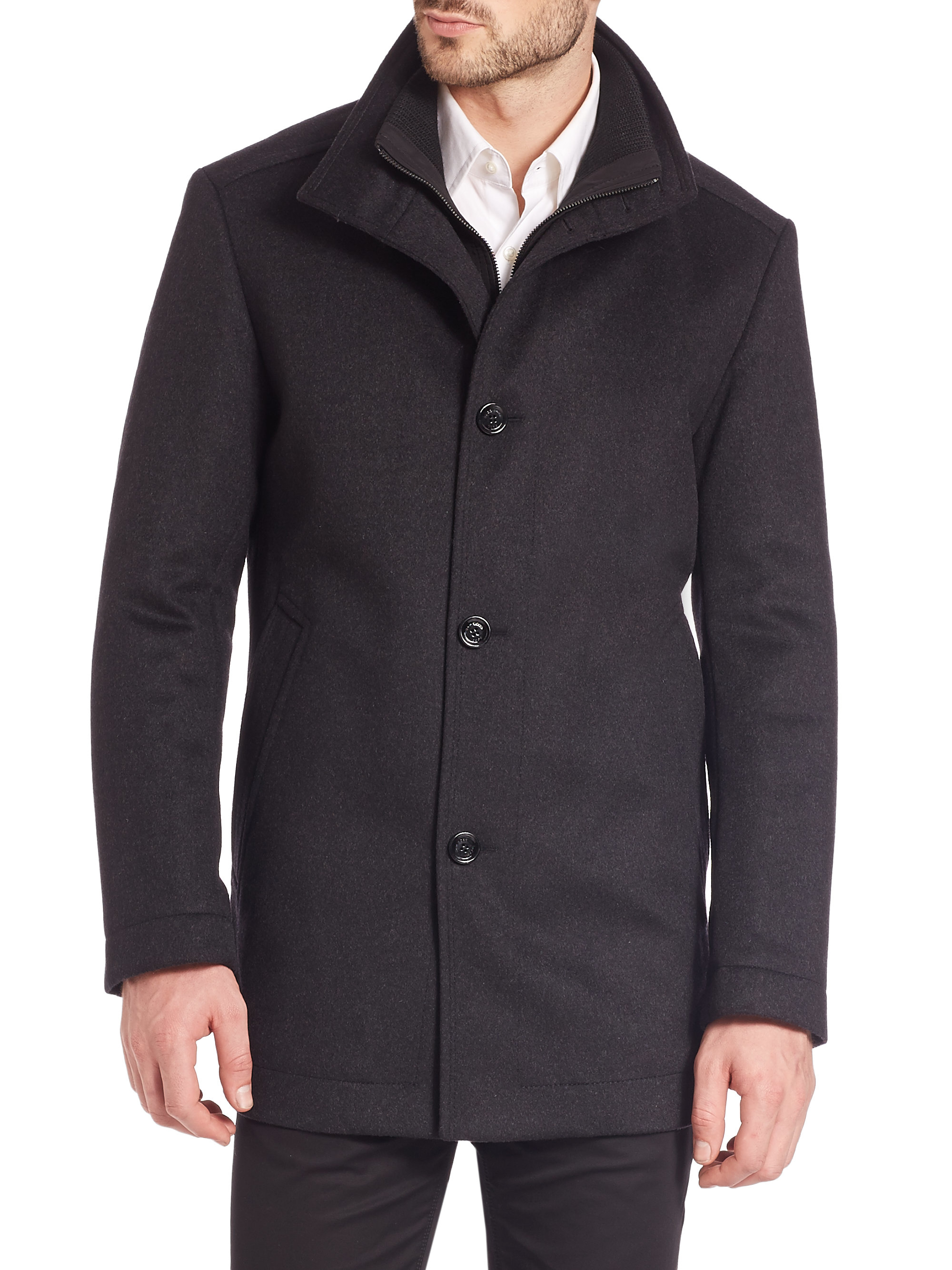 Saks fifth avenue Coxtan Wool & Cashmere Coat in Gray for Men | Lyst