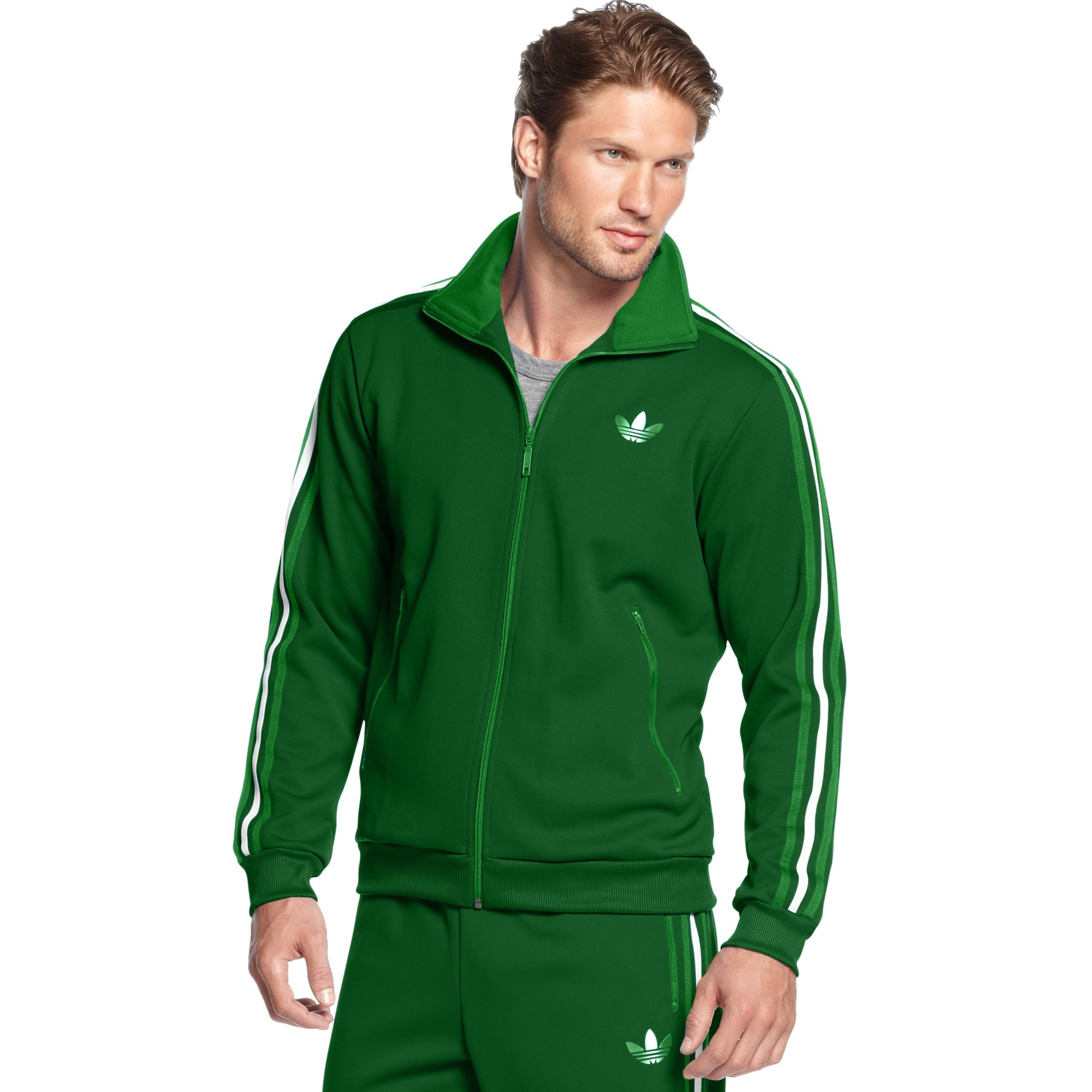 Adidas Track Jacket in Green for Men | Lyst