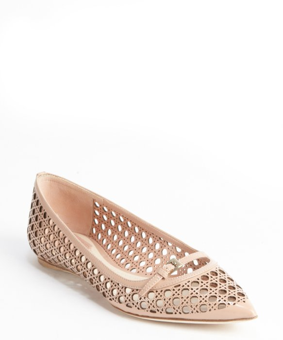 Dior Dusty Rose Textured Leather Ballet Flats in Beige (rose) | Lyst
