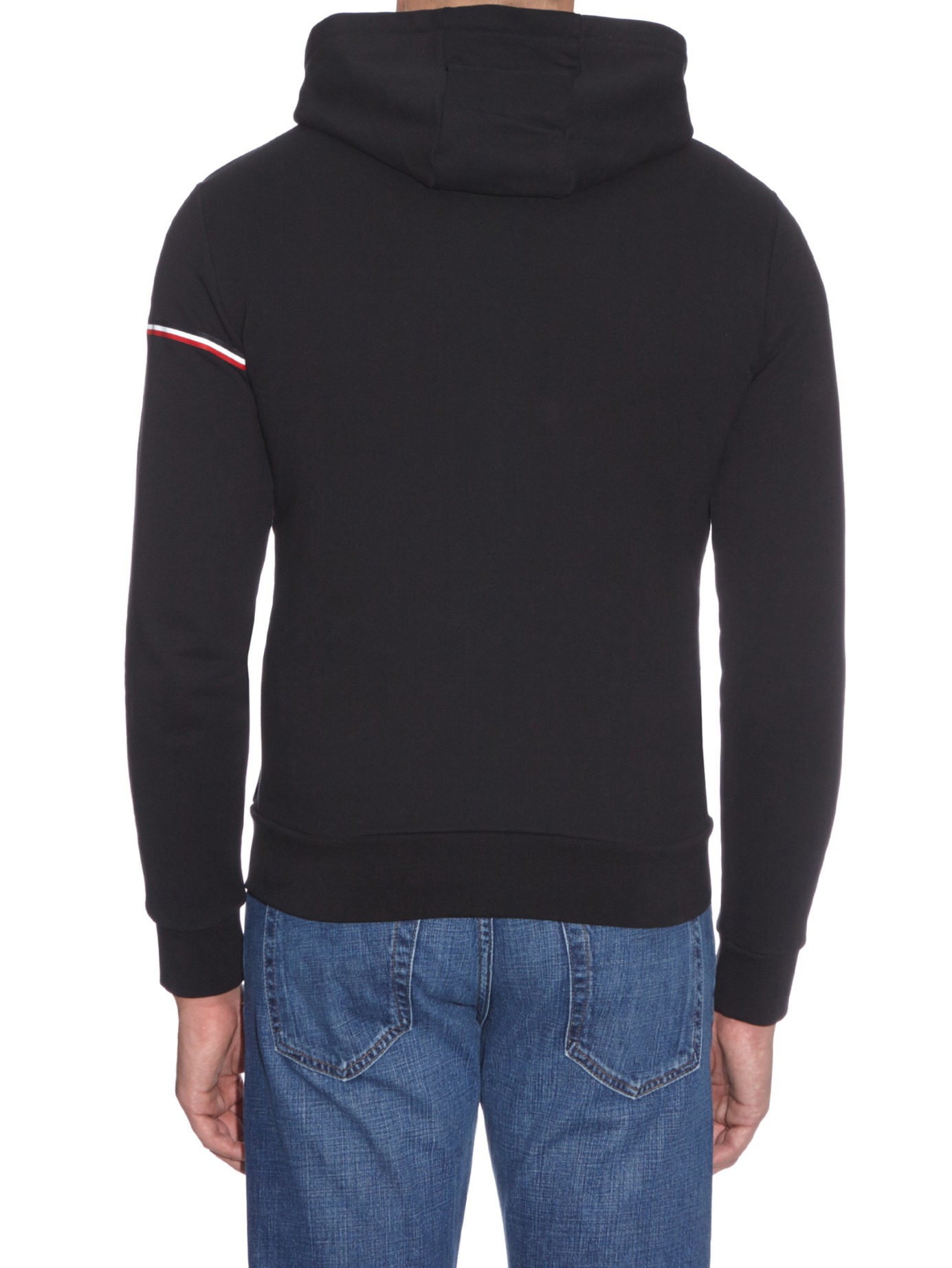 Moncler Logostripe Cotton Hooded Sweatshirt in Black for Men Lyst