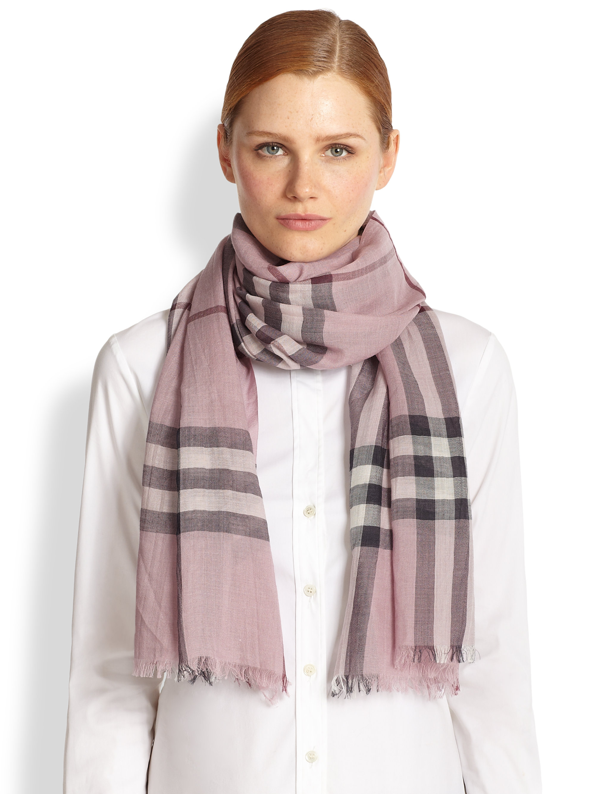 burberry check print scarf