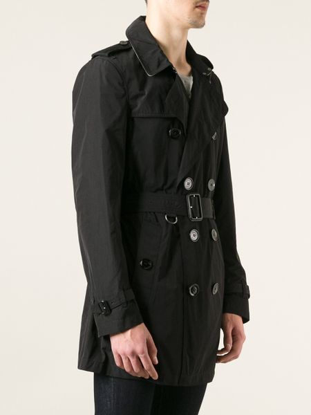Burberry Brit Mid Length Trench Coat in Black for Men | Lyst