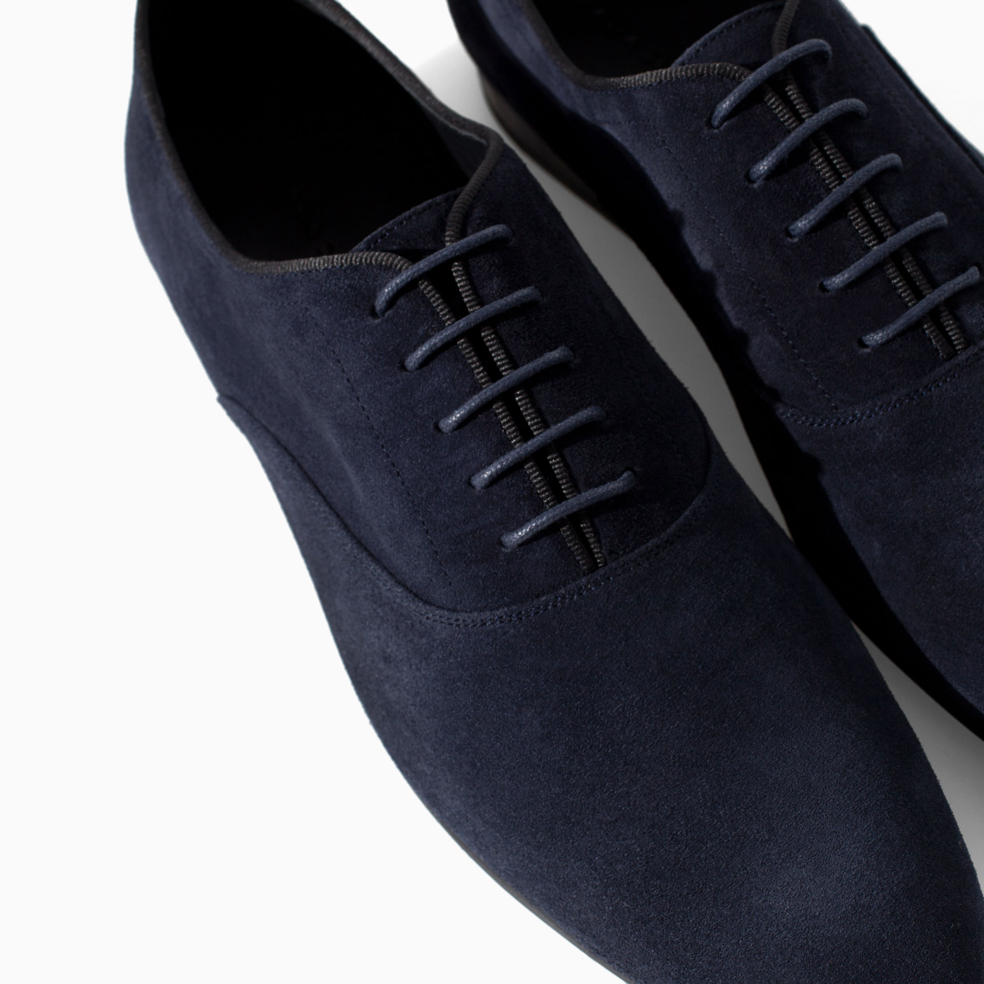 Zara Suede Grosgrain Oxford Shoe in Blue for Men | Lyst