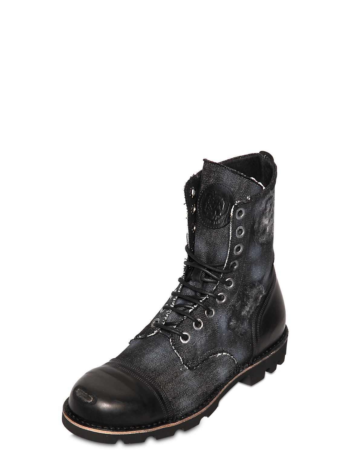 black distressed mens boots