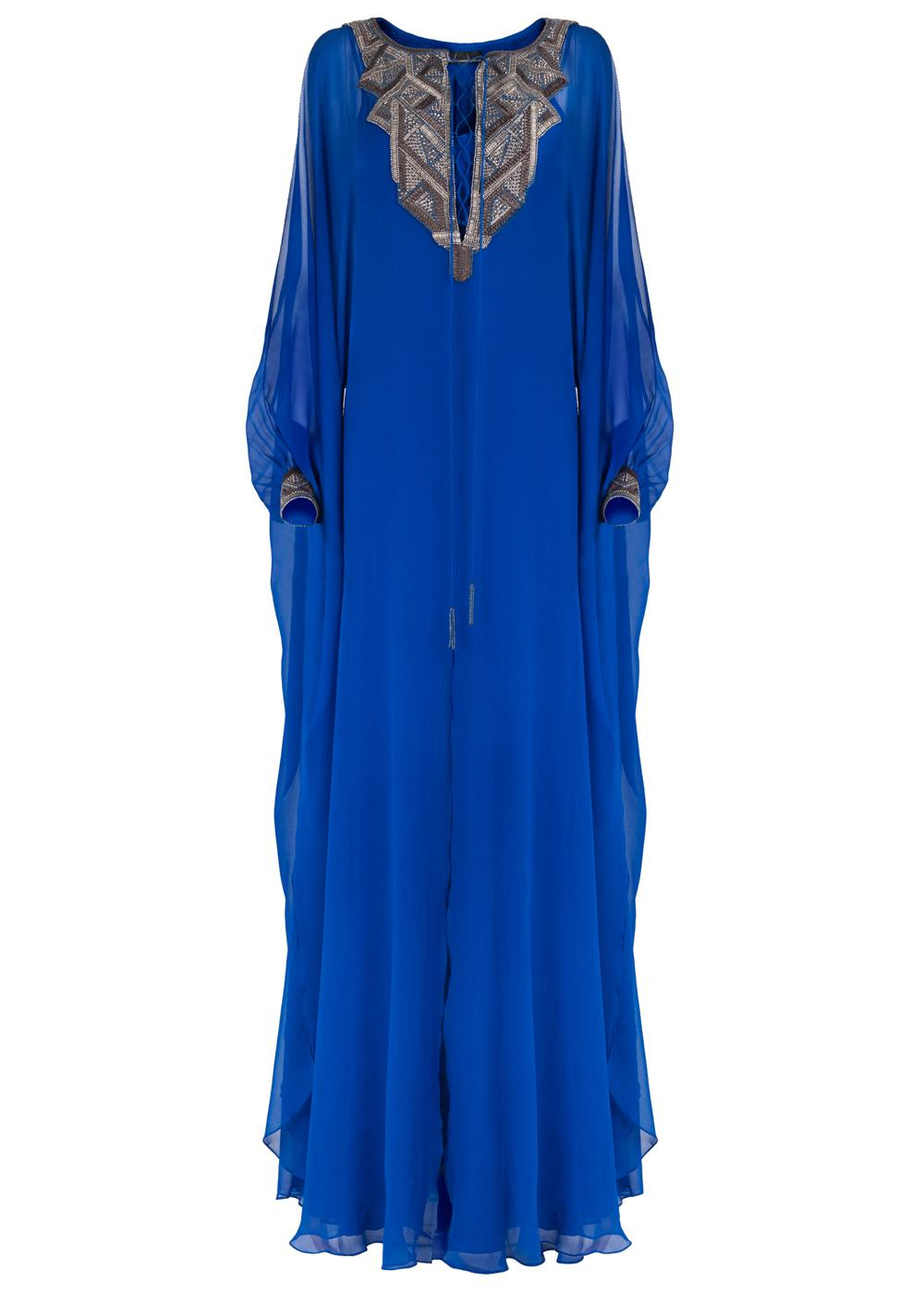 Amanda wakeley Sahara Long Dress in Blue | Lyst