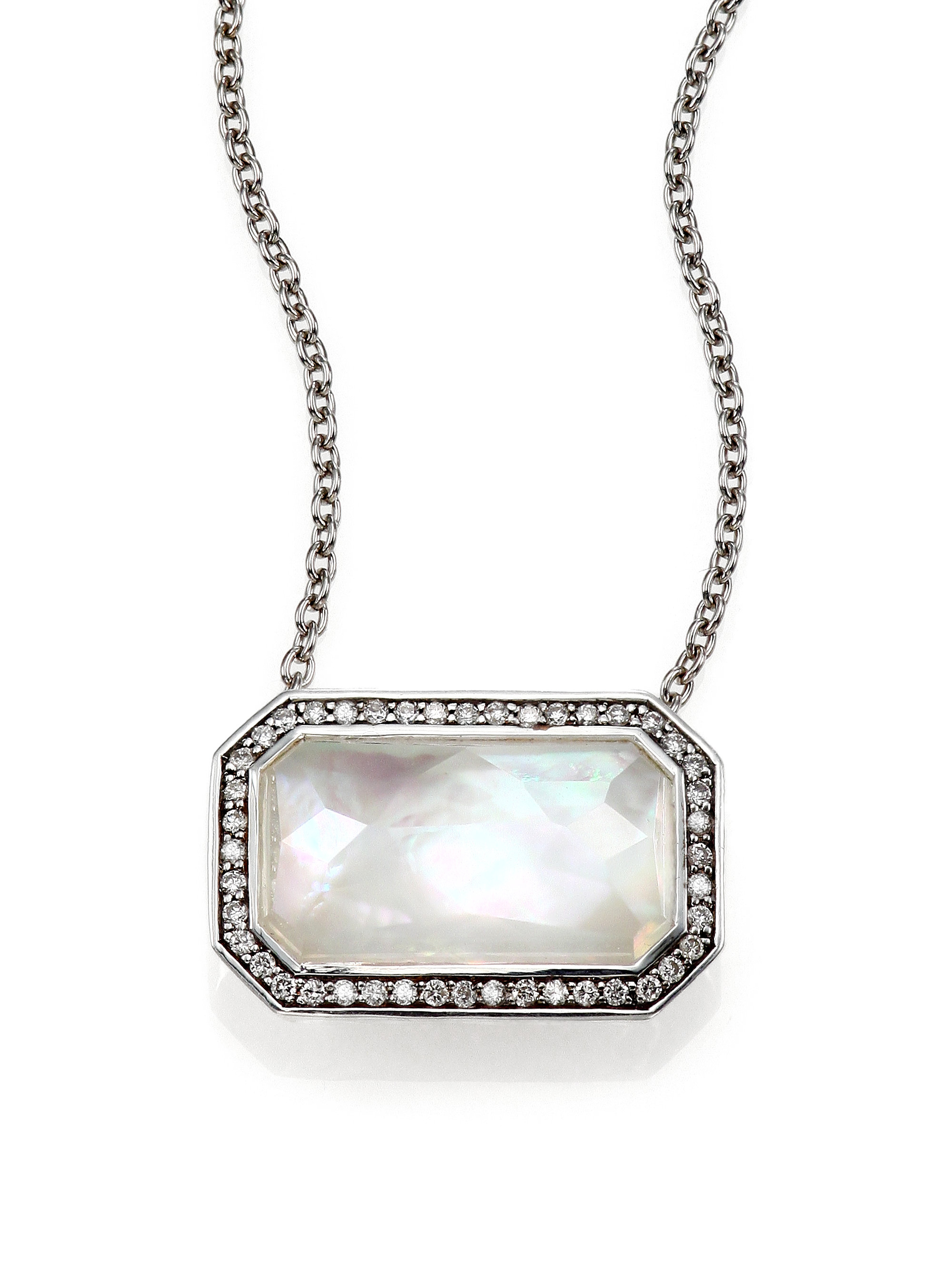 Lyst Ippolita Stella Motherofpearl Clear Quartz Diamond Sterling
