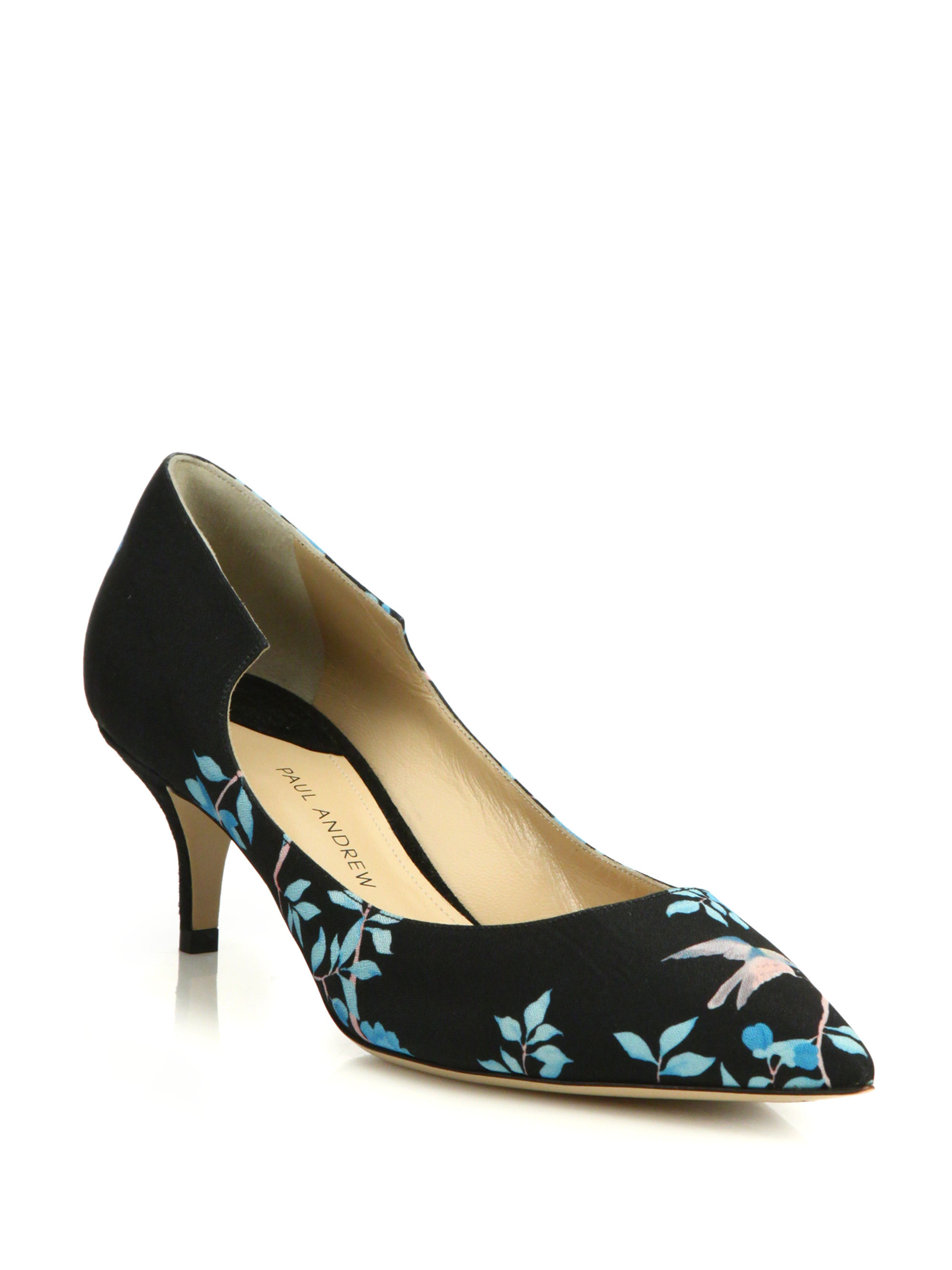 Kitten Heel Floral Kitten Heel Pumps 