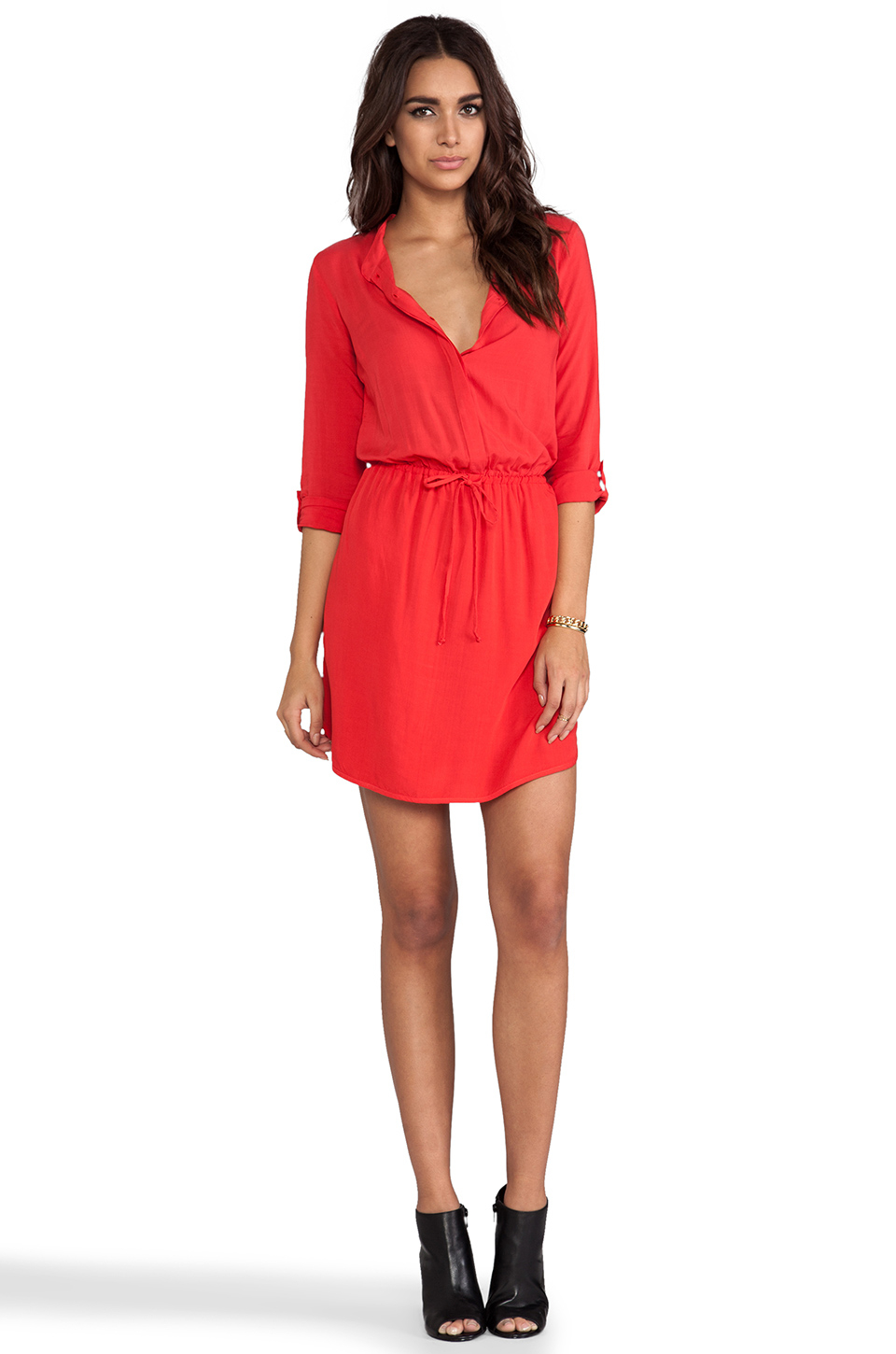 Lyst Splendid Draw String Dress in Red