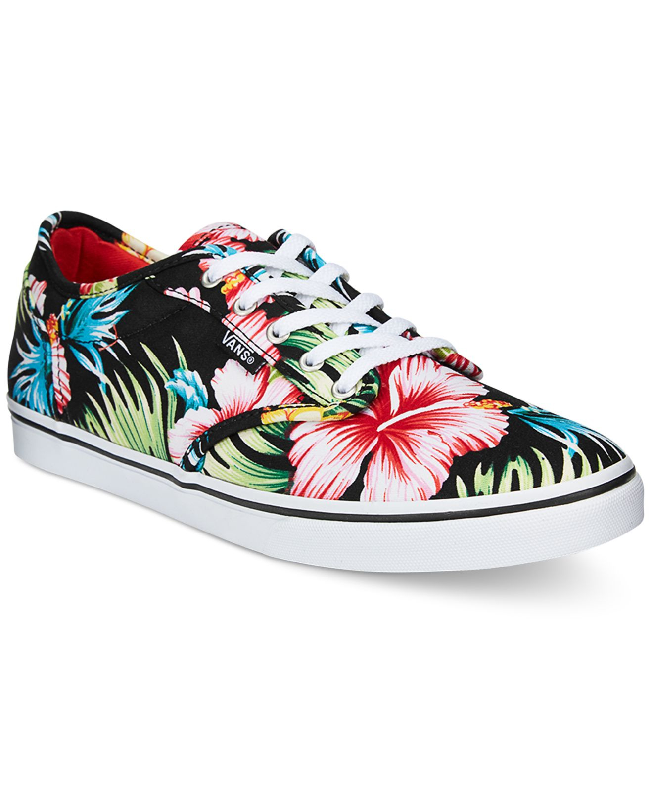 Lyst - Vans Women's Atwood Low Aloha Lace-up Sneakers in Black