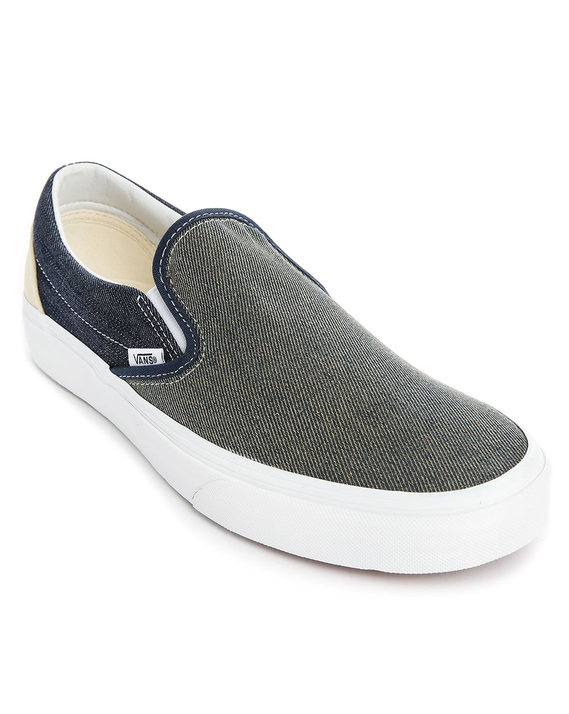 Vans Mix Grey Blue Denim Slip-On Sneakers in Gray for Men (grey) | Lyst
