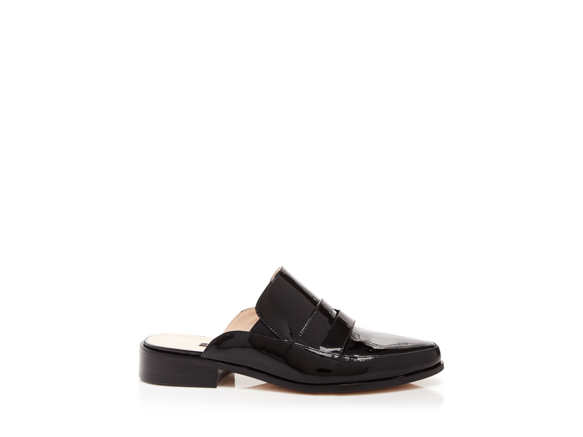 black slide loafers