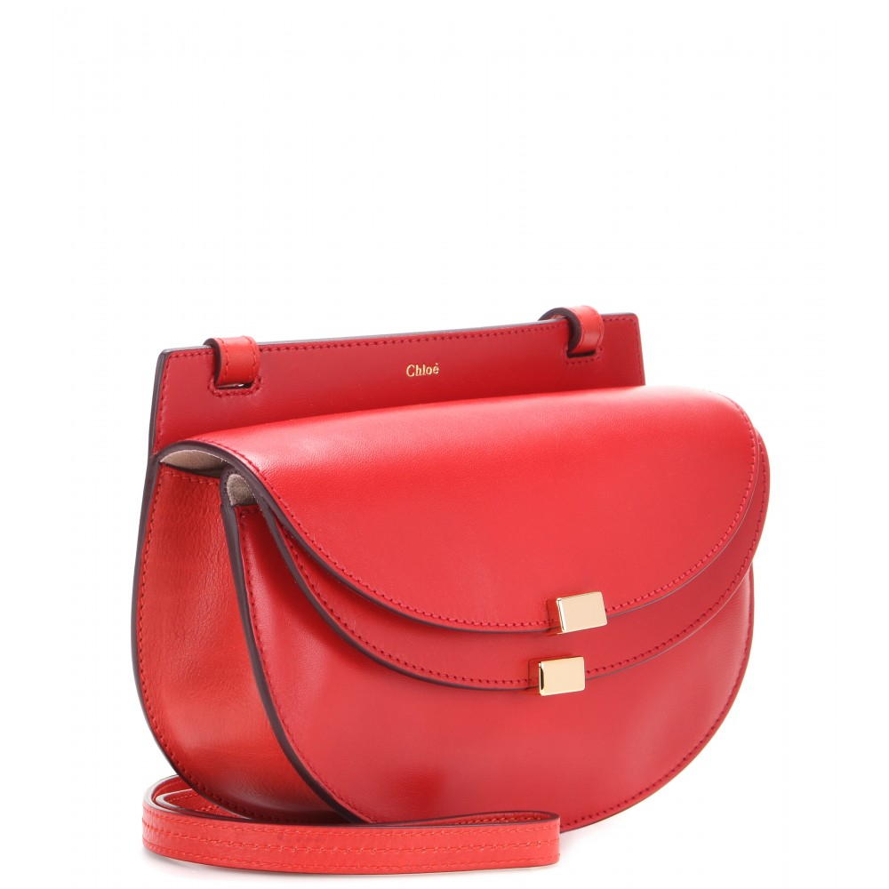 Chlo Georgia Mini Leather Shoulder Bag in Red | Lyst
