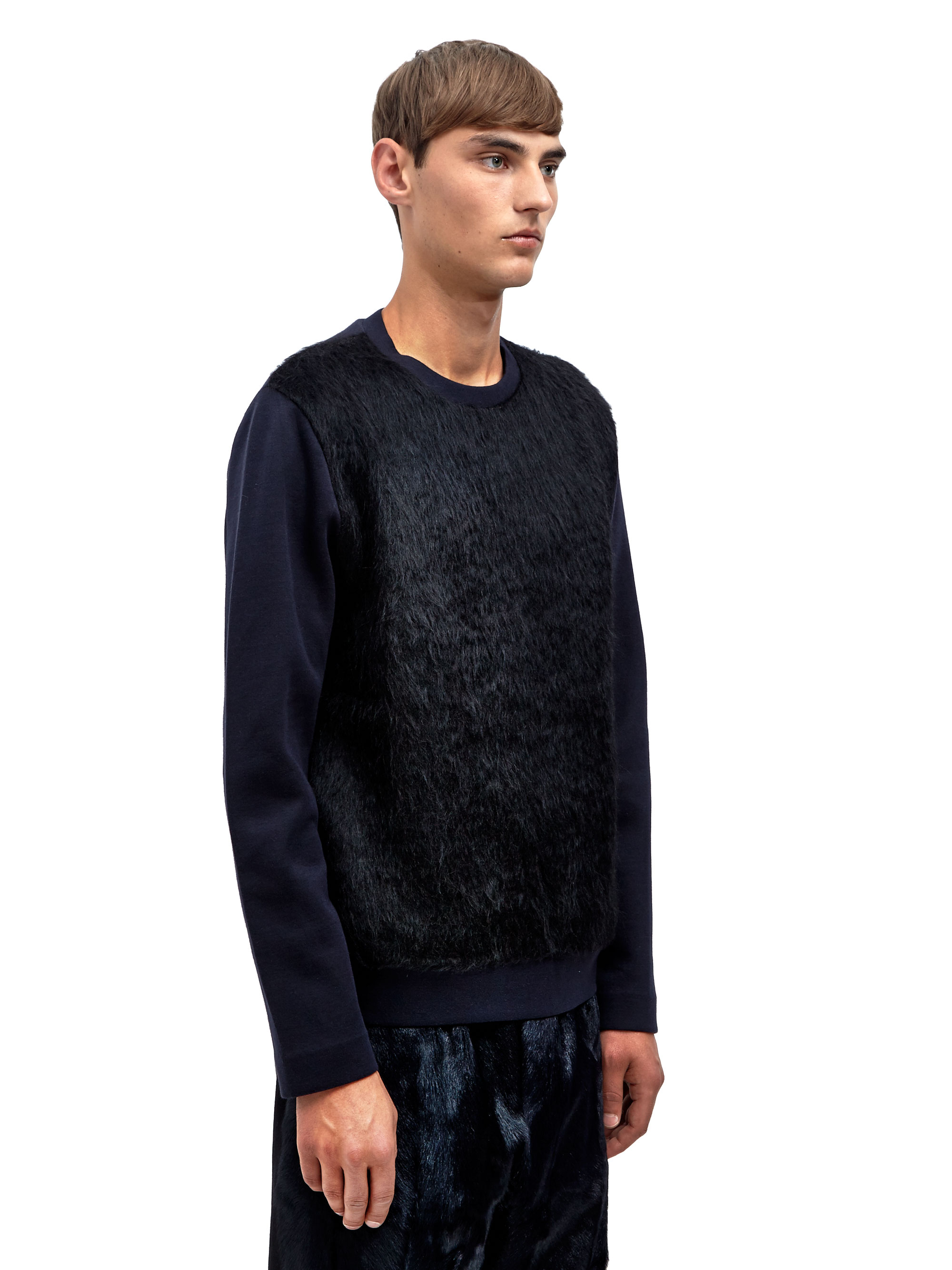 Marni Mens Jersey Double Face Long Sleeved Crew Neck Sweatshirt in Blue ...