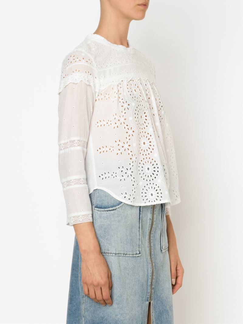 Lyst - Sea Broderie-Anglaise Blouse in White