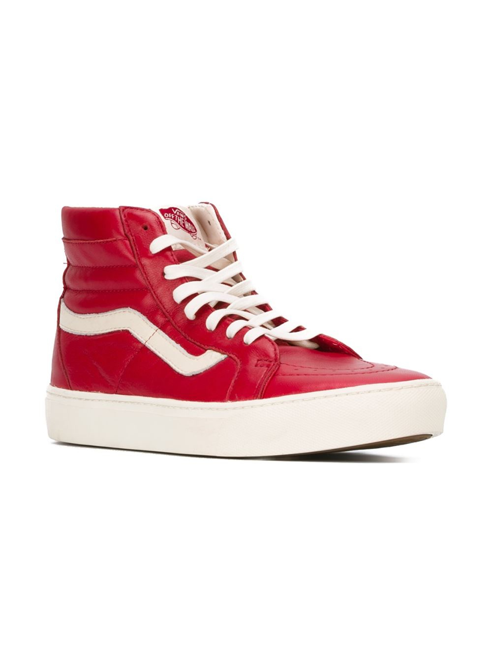 Lyst - Vans Quilted-Leather High-Top Sneakers in Red for Men