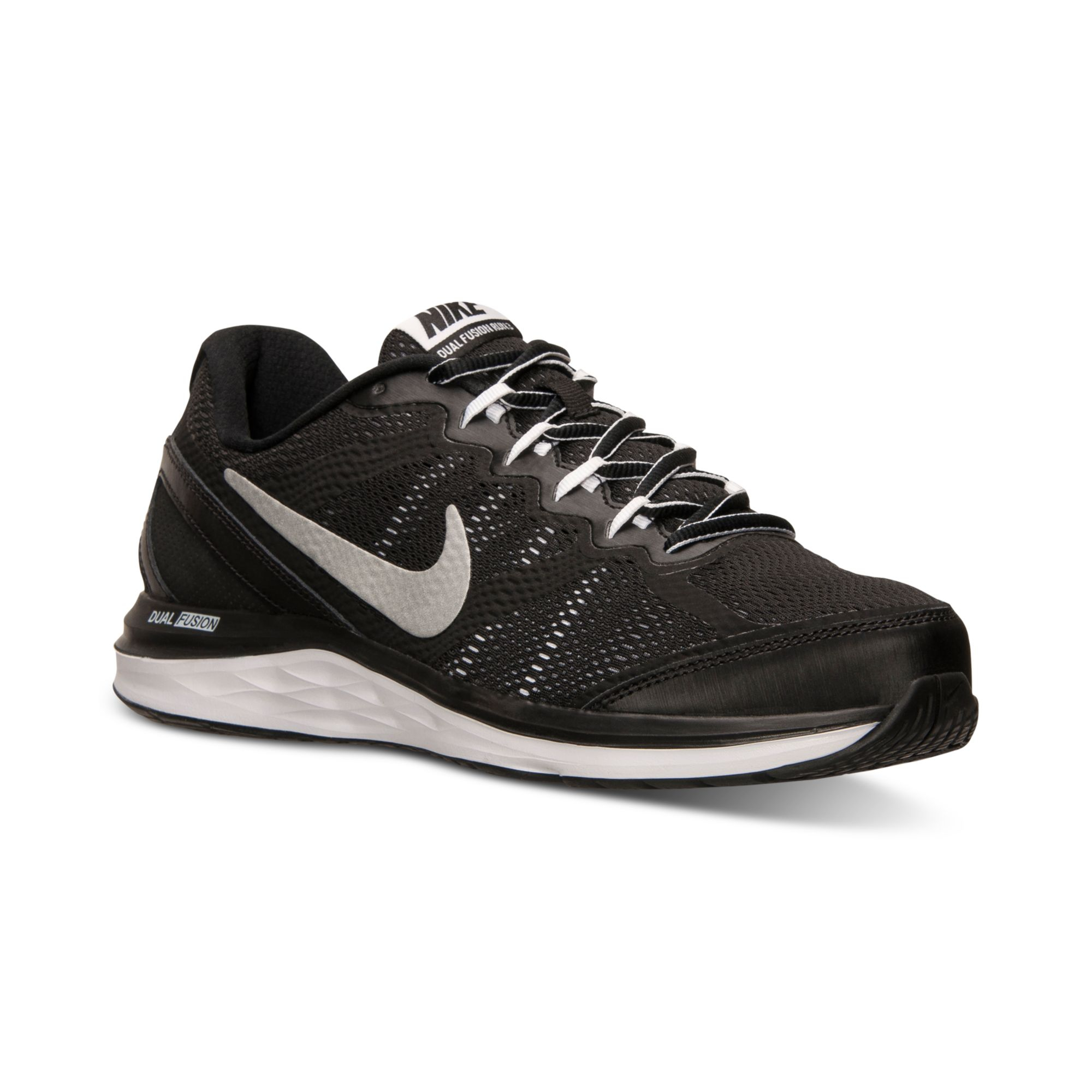 Nike Men'S Dual Fusion Run 3 Running Sneakers From Finish Line in Black ...