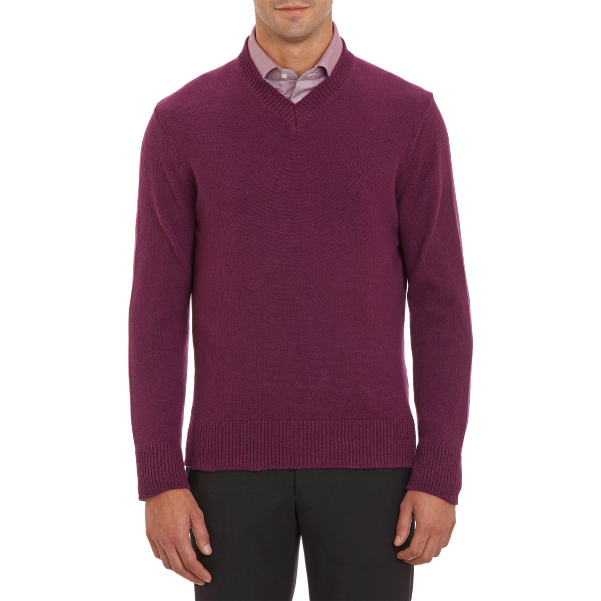 Lyst - Inis Meáin V-neck Pullover Sweater in Purple for Men