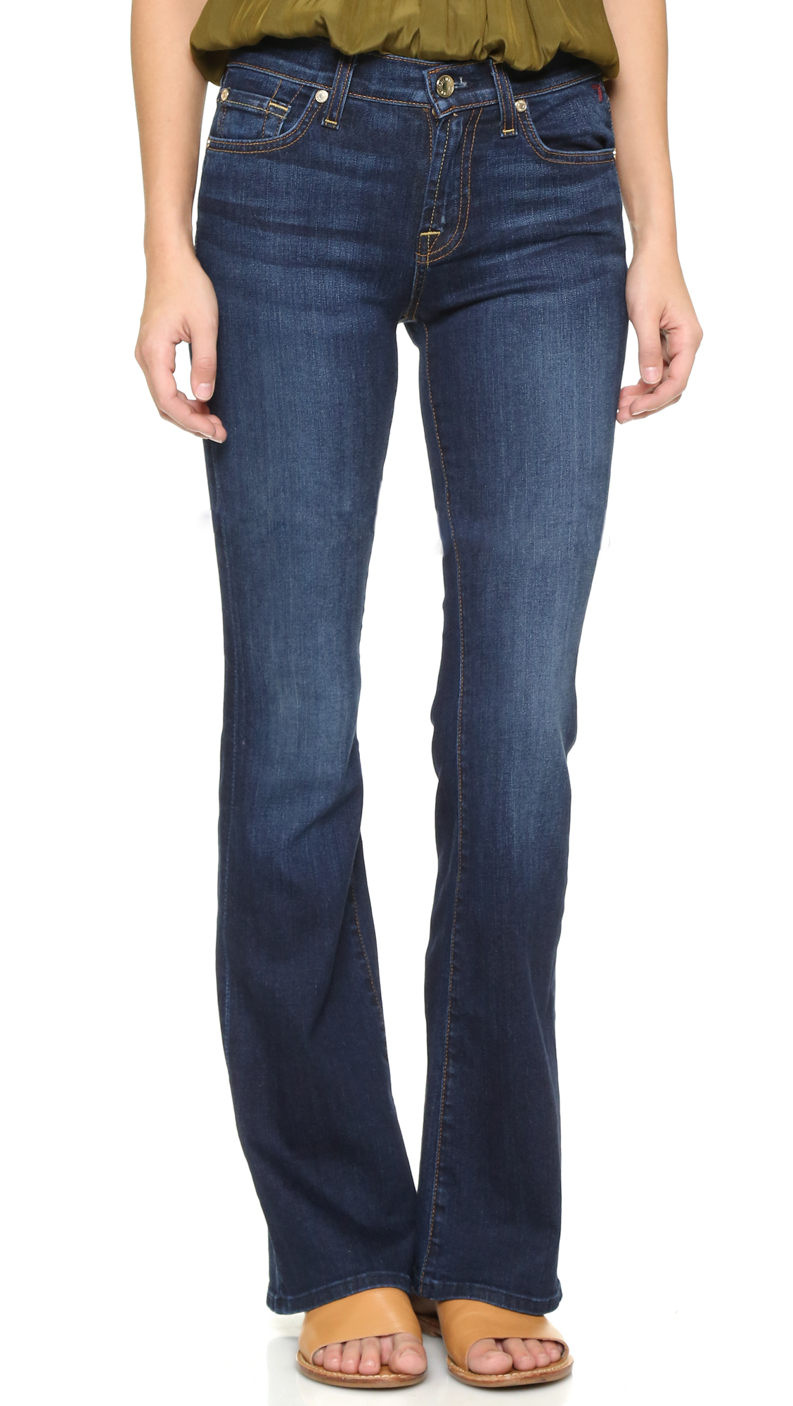 Lyst - 7 For All Mankind Iconic Boot Cut Jeans in Blue
