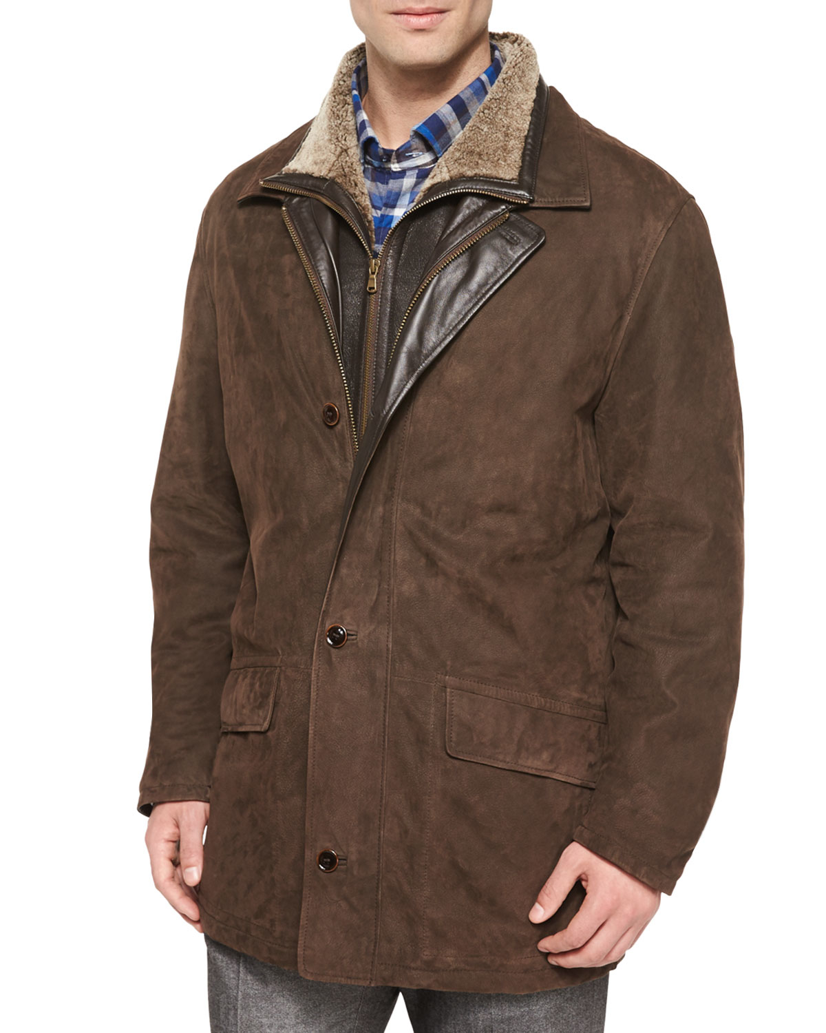 Peter millar Telluride Double-layer Shearling Fur Jacket in Brown for ...