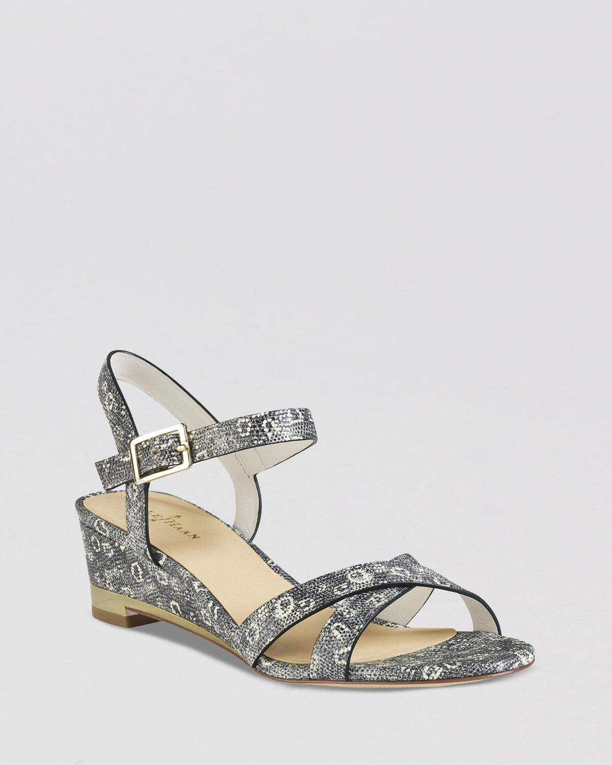 cole haan open toe wedge heels