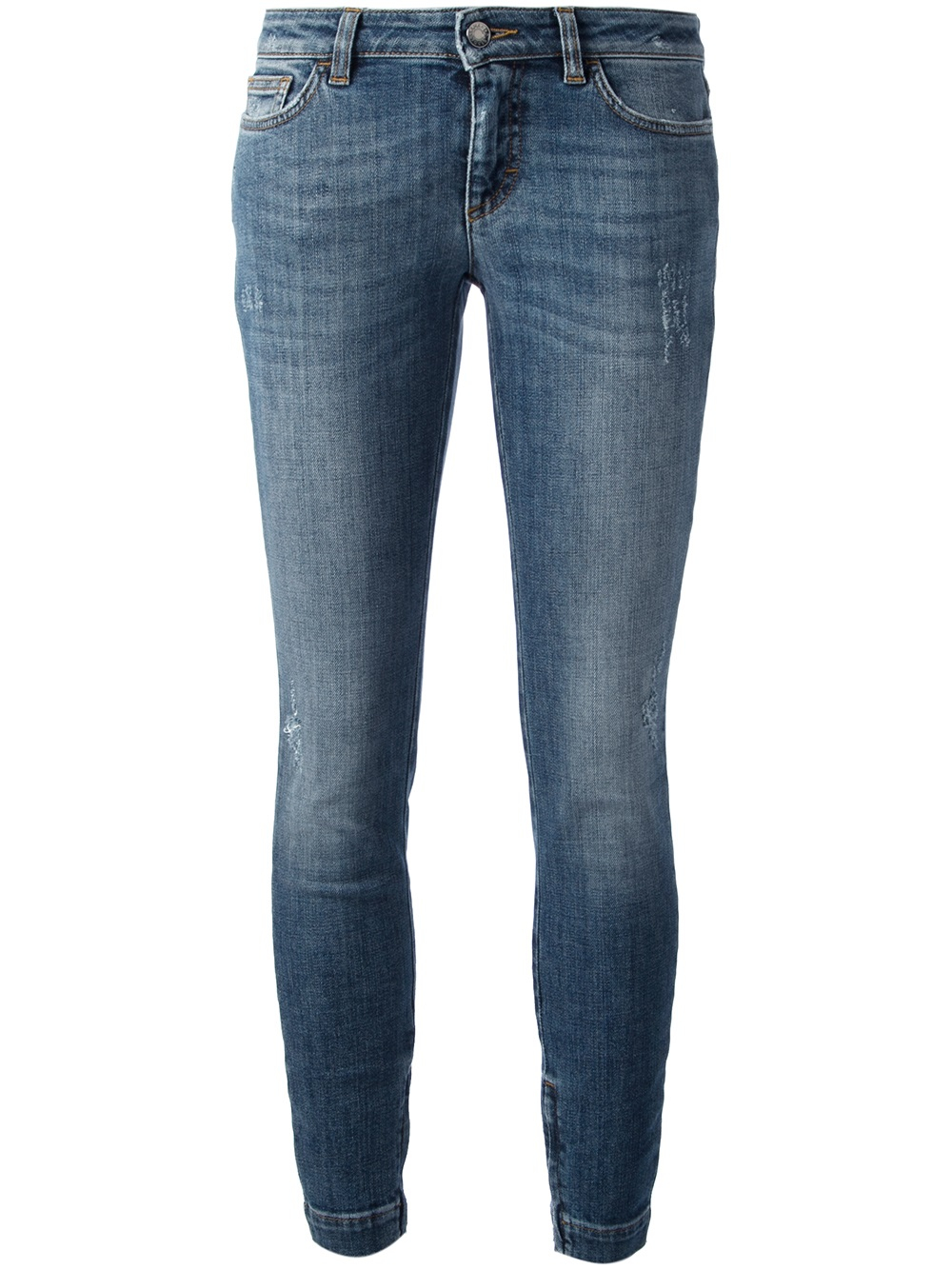 Dolce & Gabbana Skinny Cropped Jeans in Blue | Lyst
