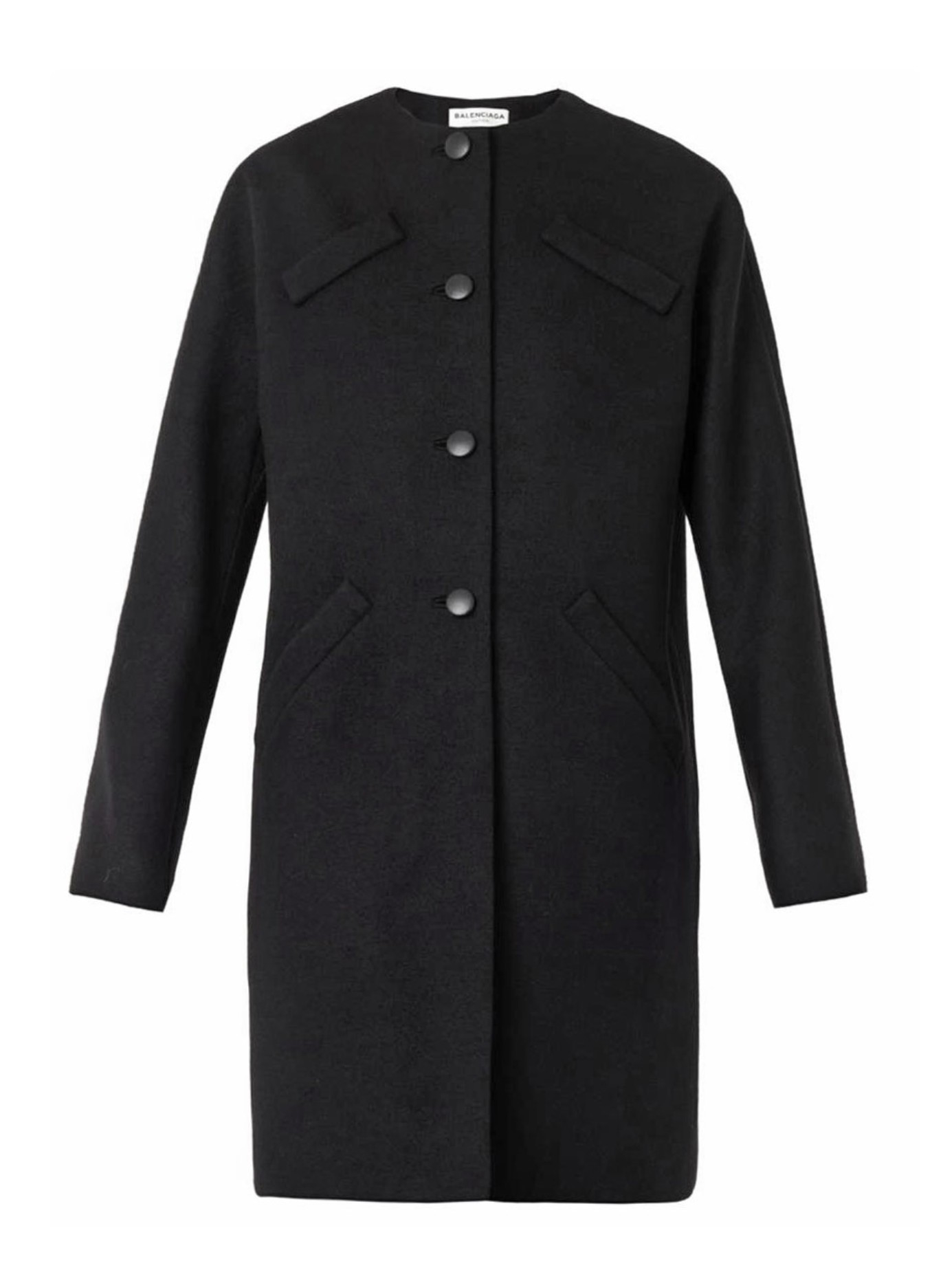Lyst - Balenciaga Cocoon Wool Coat in Black