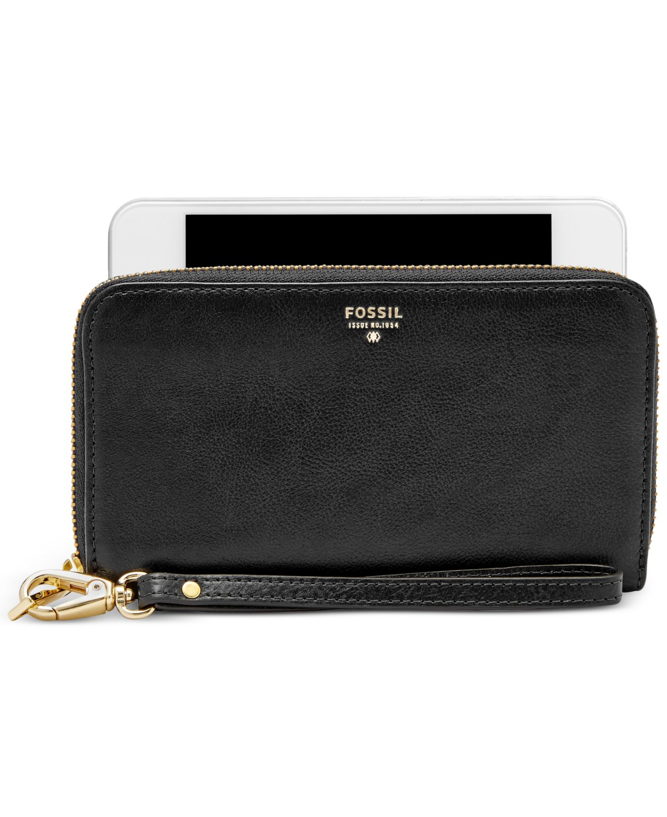 Fossil Sydney Leather Zip Phone Wallet in Black - Save 45% | Lyst