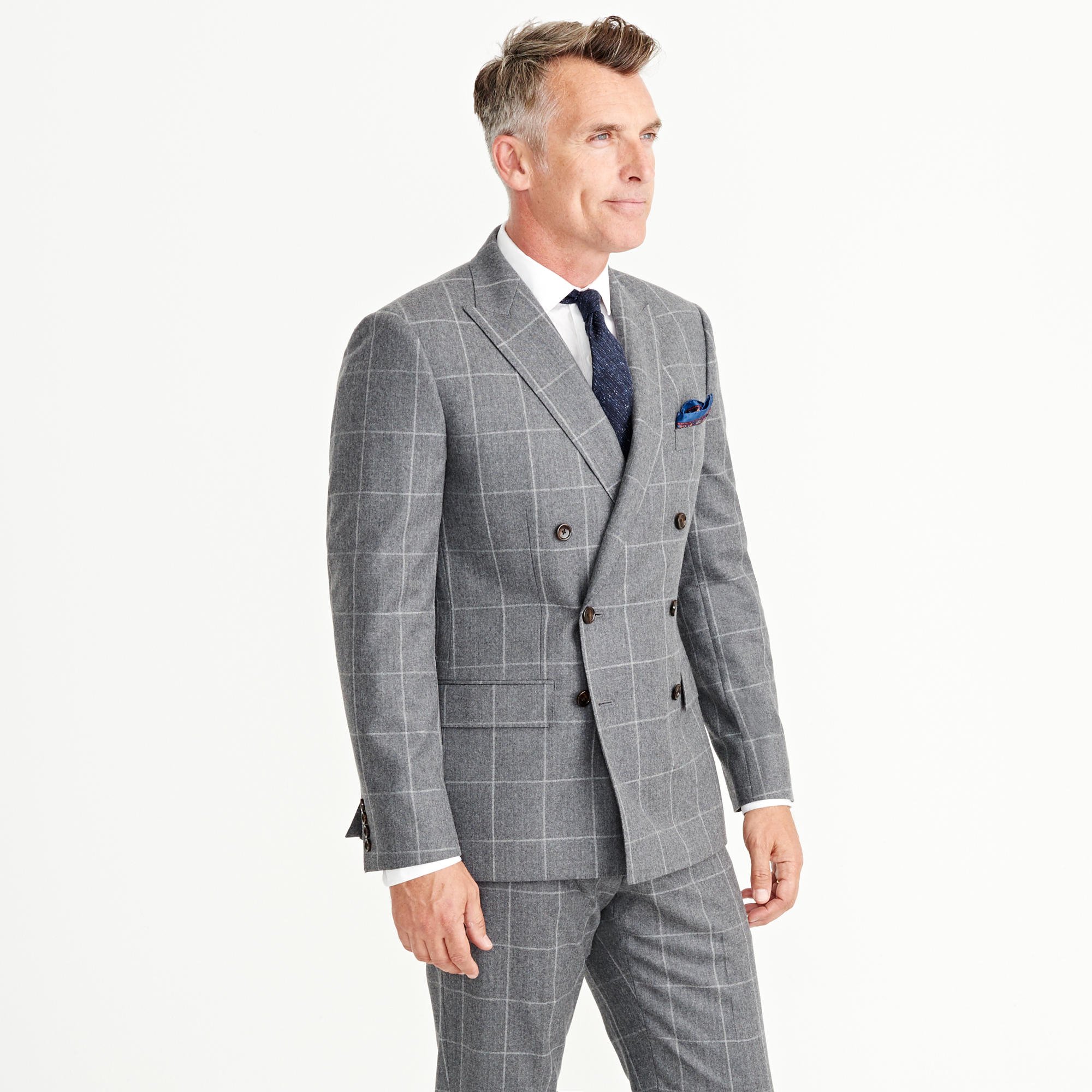 Lyst - J.Crew Ludlow Double-breasted Suit Jacket In Windowpane Italian ...