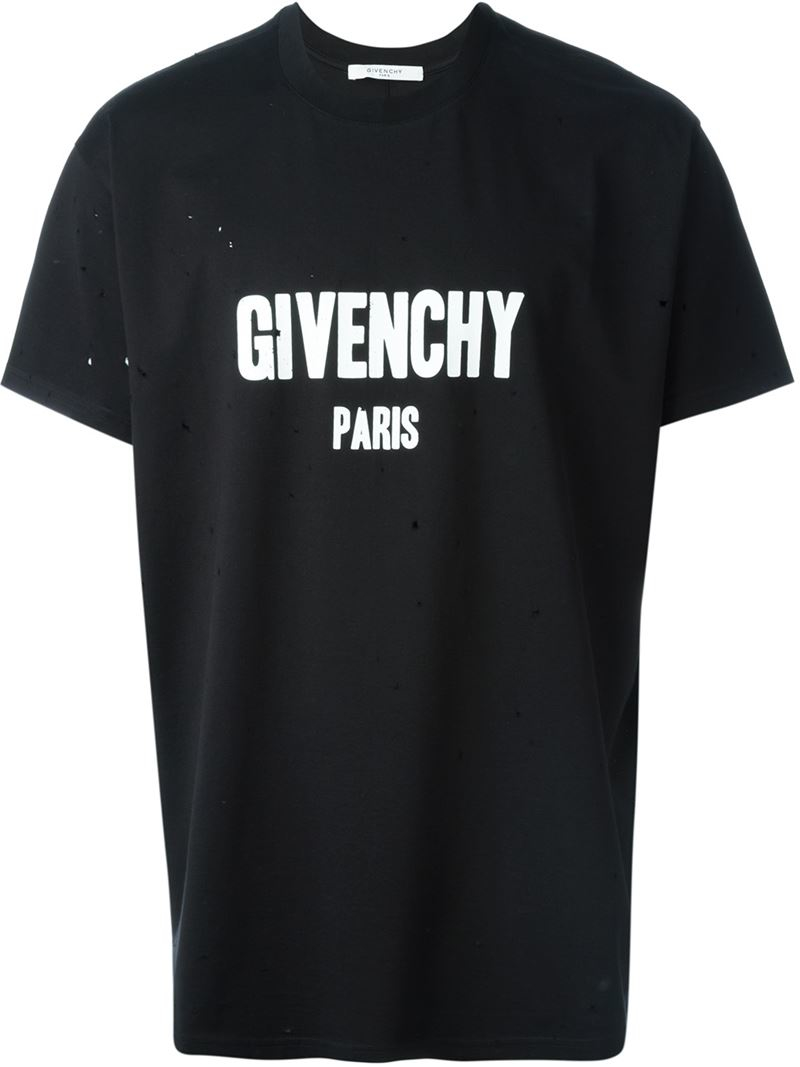 Givenchy Cotton 'paris' Tshirt in Black for Men Lyst