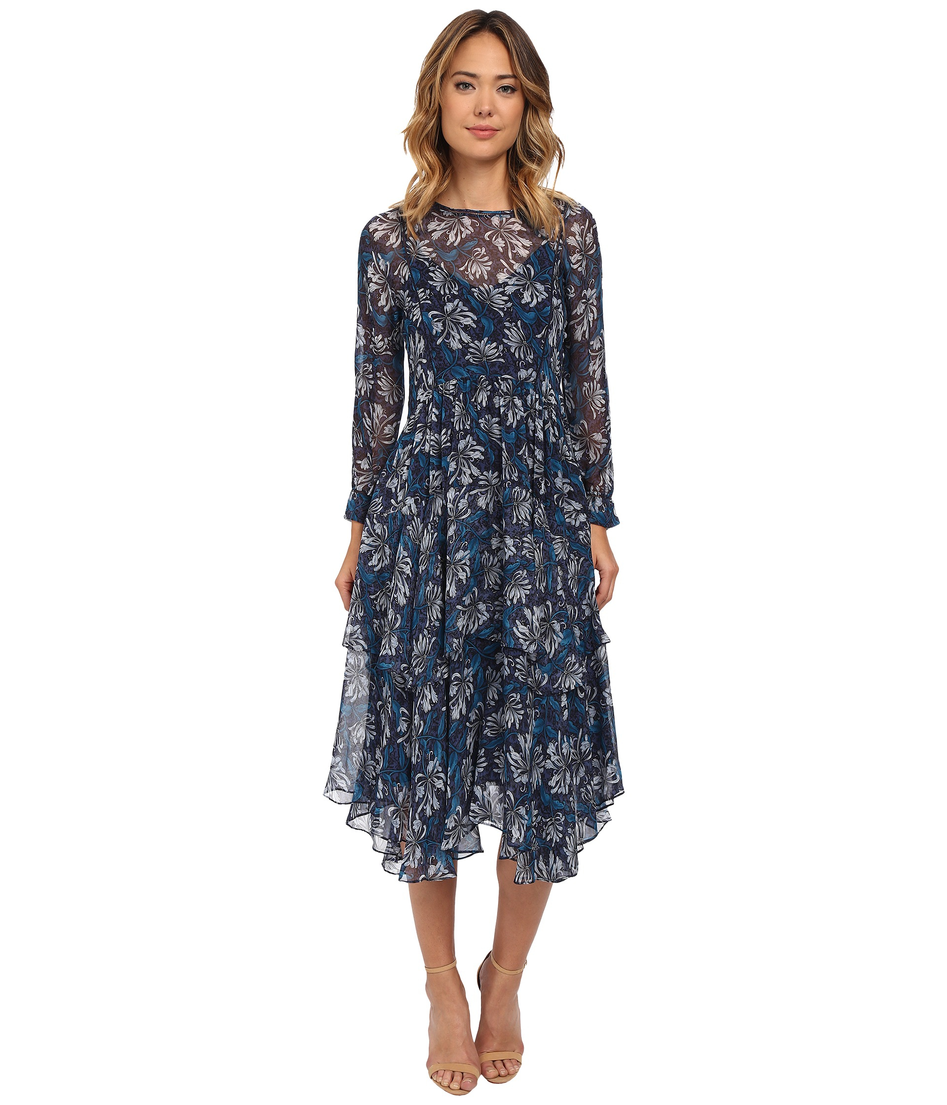 Lyst Rebecca Taylor Mystic Silk Maxi Dress In Blue Gallery