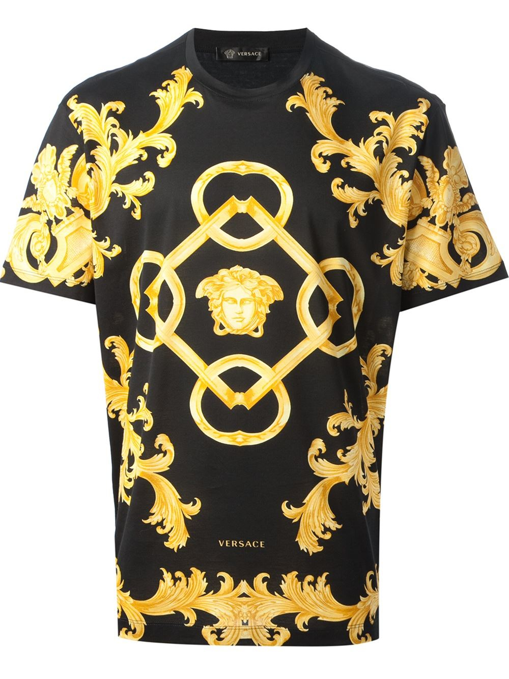 Versace Long Sleeve Constellations T-shirt in Black for Men | Lyst