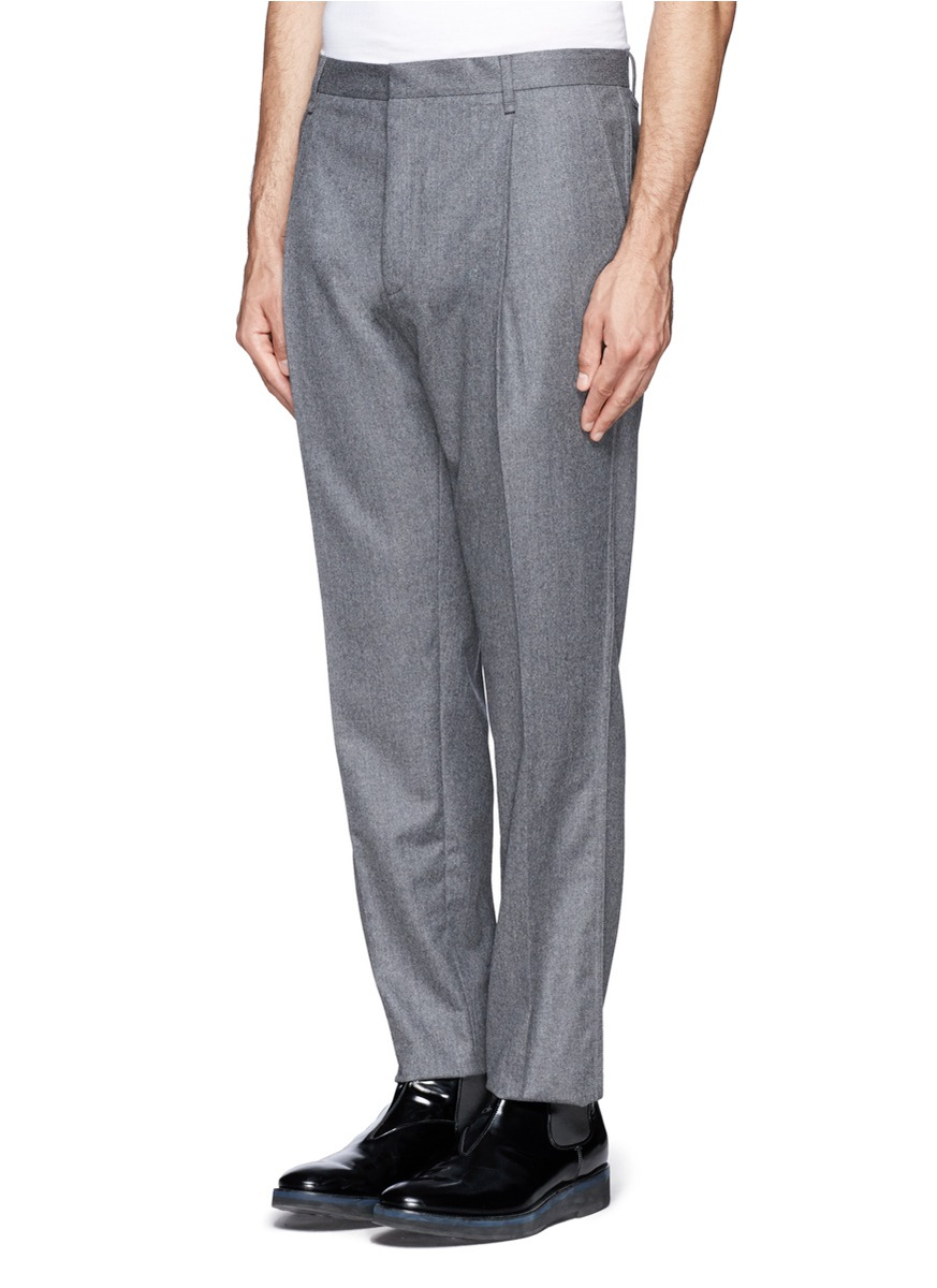 Lyst - Lanvin Tapered Flannel Pants in Gray for Men