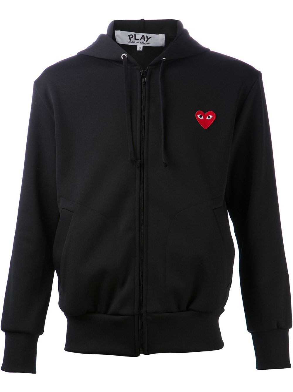 Play comme des garçons Embroidered Heart Hoodie in Black for Men | Lyst