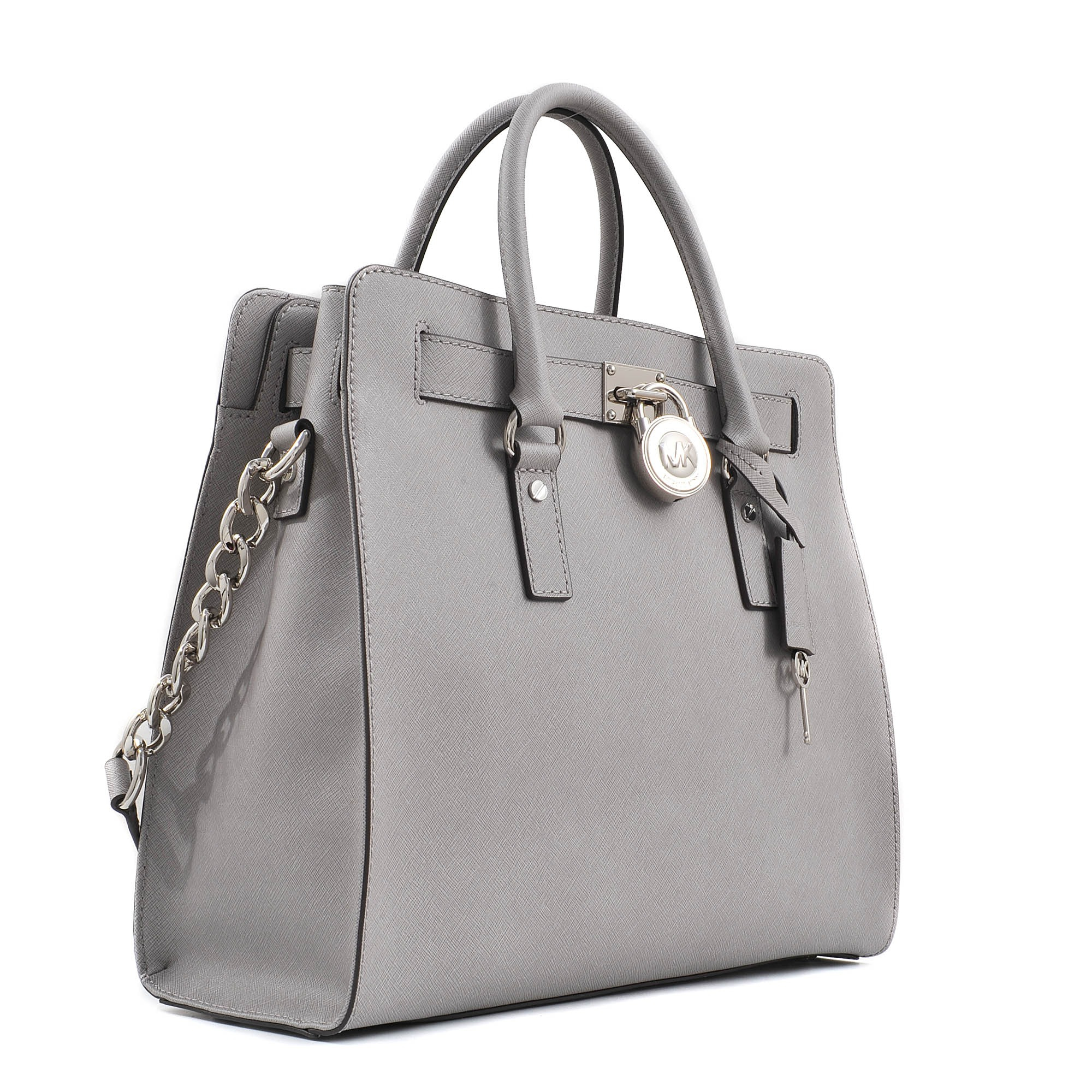 michael kors gray and white purse